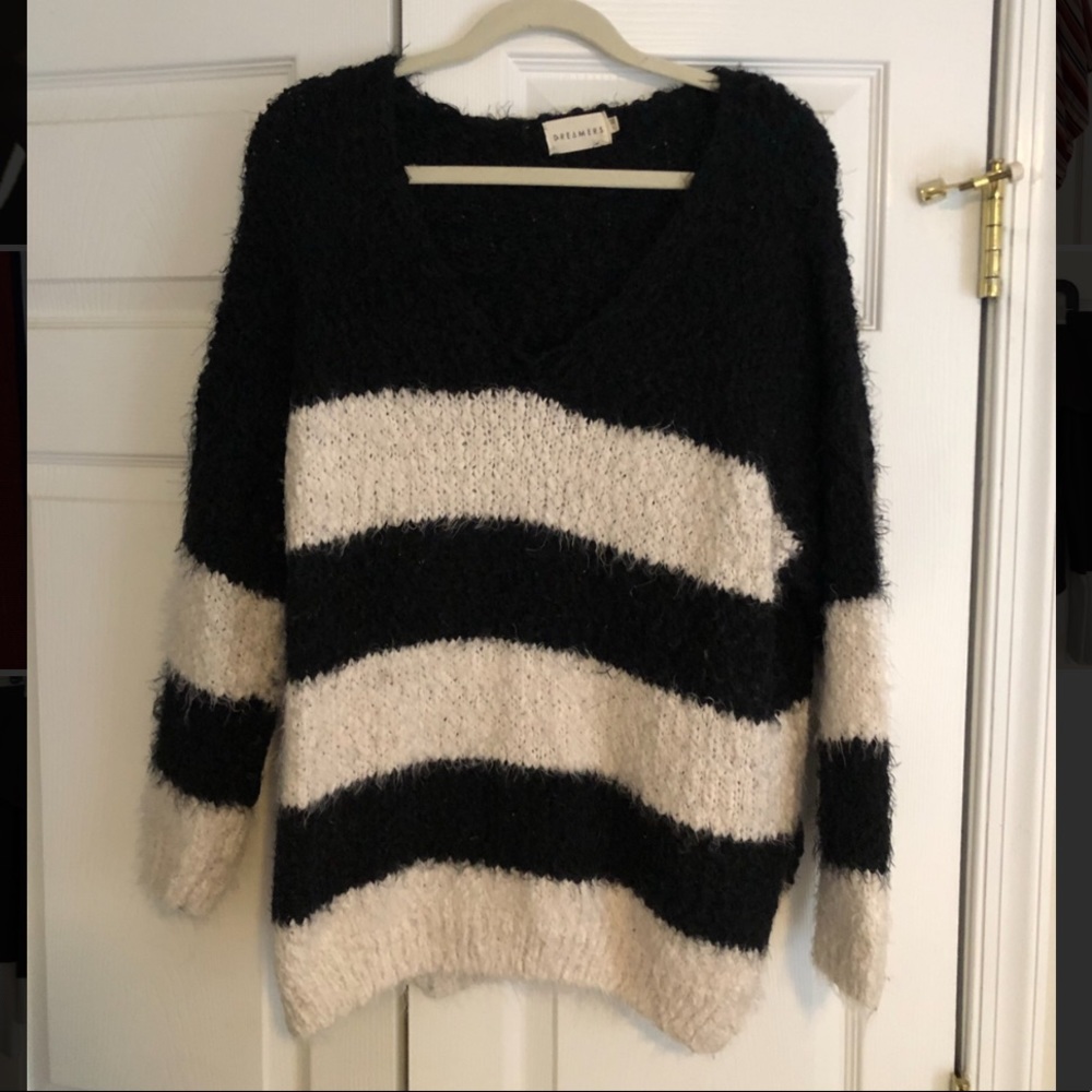 Black and White Striped Sweater
